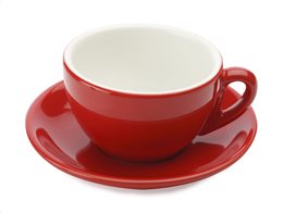 Maxwell & Williams Φλυτζάνι Καφέ/Cappuccino 200ml & Πιατάκι Κόκκινο Cafe Culture