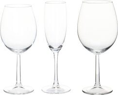 Excellent Houseware Σετ ποτηριών κρασιού - 18 τεμαχίων - 3 διαφορετικών τύπων