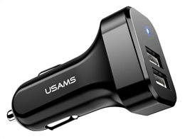 USAMS φορτιστής αυτοκινήτου C13 2x USB 2.1A μαύρος