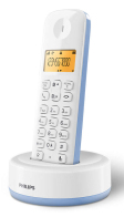 PHILIPS ασύρματο τηλέφωνο D1601S-34 με ελληνικό μενού λευκό-μπλε