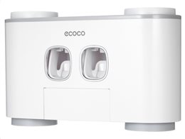 Ecoco Διανεμητής οδοντόκρεμας και Θήκη για Οδοντόβουρτσες Επιτραπέζια Πλαστική Λευκή E1802