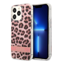 Guess Leopard Electro Stripe Θήκη προστασίας για iPhone 13 Pro Max (Ροζ/Leopard)
