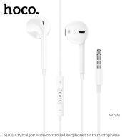 HOCO M101 Crystal joy Ακουστικά με μικρόφωνο Λευκά Jack 3,5mm