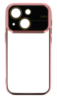 POWERTECH θήκη Electro Lens MOB-1945 για iPhone 15 διάφανη-ροζ χρυσό