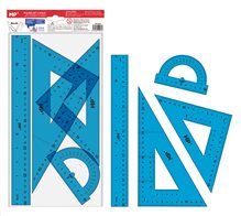 Madrid Papel Σετ Γεωμετρικά Σχέδια Διάφανο Πλαστικό Μπλε PA144C 4τμχ