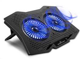 POWERTECH Βάση & ψύξη laptop PT-929 έως 18" 2x 110mm fan LED μαύρο