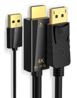 POWERTECH καλώδιο DisplayPort σε HDMI PTH-104 USB 4K 1.8m μαύρο