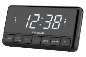 HYUNDAI επιτραπέζιο ρολόι & ραδιόφωνο RAC341PLLBW με ξυπνητήρι μαύρο
