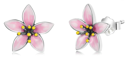 BAMOER σκουλαρίκια καρφωτά λουλούδι SCE1273 ασήμι 925 ασημί