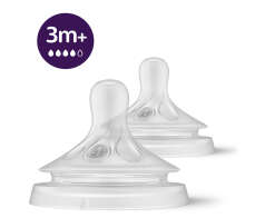 Philips Avent Θηλή μαλακής σιλικόνης Natural Response 3m+ αρ.4  (2 τεμάχια)