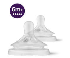 Philips Avent Θηλή μαλακής σιλικόνης Natural Response 6m+ αρ.5  (2 τεμάχια)