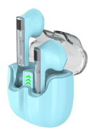 CELEBRAT earphones με θήκη φόρτισης TWS-W27 True Wireless μπλε