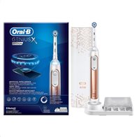Oral-B Hλεκτρική Οδοντόβουρτσα Επαναφορτιζόμενη με Αισθητήρα Πίεσης Genius X 20000N Η AI Rose Gold 6 Προγράμματα, SmartRing και Θήκη Ταξιδιού