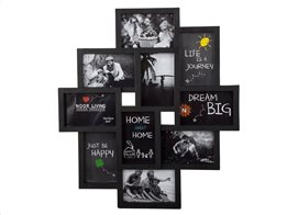 Πολυκορνίζα Κορνίζα Τοίχου για 10 φωτογραφίες σε μαύρο χρώμα, 54x49 cm, 3D Photo frame