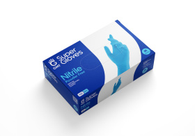 EcoFarm Super Gloves Γάντια Νιτριλίου Χωρίς Πούδρα σε Μπλε Χρώμα 100τμχ
