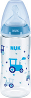 Nuk Πλαστικό Μπιμπερό First Choice Plus Temperature Control με Θηλή Σιλικόνης 300ml 0-6 μηνών Μπλε