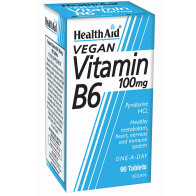Health Aid B6 Vitamin Βιταμίνη για τη φυσιολογική λειτουργία του μεταβολισμού 100mg 90 ταμπλέτες