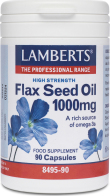 Lamberts Flax Seed Oil 1000mg, για την Υγεία του Καρδιαγγειακού Συστήματος και του Δέρματος 90caps