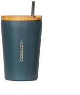 Boobam Cup Lite Ποτήρι Θερμός με Καλαμάκι Γκρι 350ml