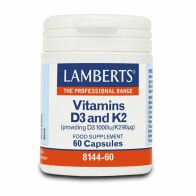 Lamberts Vitamin D3 1000iu + K2 - Συμπλήρωμα διατροφής με βιταμίνες D3 + K2 90µg 60 Κάψουλες