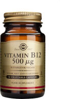 Solgar Vitamin B12 Βιταμίνη 500mcg 50 φυτικές κάψουλες