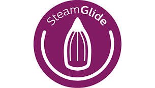 Η ανθεκτική στις γρατσουνιές πλάκα SteamGlide προσφέρει εύκολη ολίσθηση