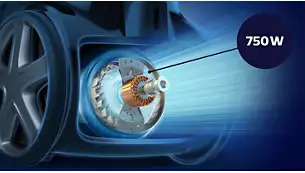 Μοτέρ ισχύος 750W για μεγάλη απορροφητική δύναμη