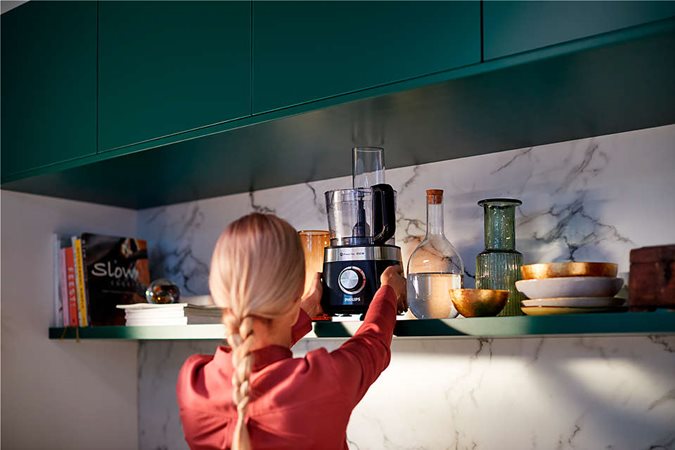 Κατάληψη μικρότερου χώρου και αποθήκευση όλων των εξαρτημάτων μέσα στο μπολ