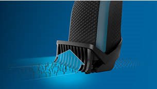 Το σύστημα Lift & Trim οδηγεί τις τρίχες στη λεπίδα για ομοιόμορφο αποτέλεσμα