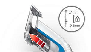 11 διαφορετικά μήκη με κλείδωμα: 0,5 έως 21mm 