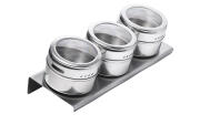Luigi Ferrero Σετ μαγνητικά βάζα μπαχαρικών inox 3 τεμ με βάση, FR-1303SS