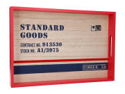 Arti Casa Ξύλινος Δίσκος Σερβιρίσματος 37x25x4cm με Ανοιχτές λαβές σε Κόκκινο χρώμα, 04248