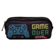 Must Energy Game Over Σχολική Κασετίνα Βαρελάκι με 2 Θήκες