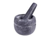 Σετ Γουδί και Γουδοχέρι από Μάρμαρο σε Μαύρο χρώμα, 8x8x8.9cm, EKO 650049