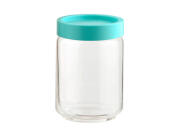 Γυάλινο Βάζο Αποθήκευσης με Πλαστικό Καπάκι Ασφαλείας σε Τιρκουάζ χρώμα , 650ml,Ocean 2523G9403 G