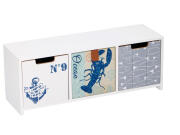 Ξύλινη Μίνιμαλ Σύνθεση Οργανωτής με 3 συρτάρια σε Λευκό Χρώμα, 33x10x12cm, Arti Casa 07413