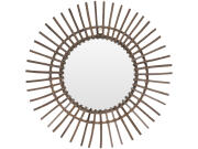 Στρογγυλός Ξύλινος Καθρέφτης, ιδανικός για εσωτερική διακόσμηση, διαμέτρου 63cm,  J11500200 Ακτίνες