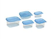 Σετ Φαγητοδοχεία 15 τεμαχίων Δοχεία φαγητού σε 5 μεγέθη με Μπλε καπάκι