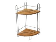 Evideco Γωνιακή Επιτοίχια Ραφιέρα Μπάνιου Μεταλλική με 2 Ράφια 19.5x19.5x36.5cm 9118195