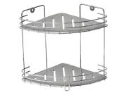 Aria Trade Γωνιακή Επιτοίχια Ραφιέρα Μπάνιου Μεταλλική με 2 Ράφια 9158180 20x20x23cm