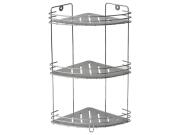 Aria Trade Γωνιακή Επιτοίχια Ραφιέρα Μπάνιου Μεταλλική με 3 Ράφια 20x20x40cm 9159180