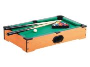 Aria Trade Ξύλινο επιτραπέζιο παιχνίδι μπιλιάρδο με 2 στέκες, 16 μπάλες, τρίγωνο και κιμωλία, 51x31x10 cm