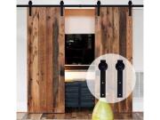 Διπλός Μηχανισμός Συρόμενης Μεσόπορτας 183 cm σε μαύρο χρώμα