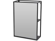 Επιτοίχιος Μεταλλικός Καθρέπτης Τοίχου με 2 ράφια σε μαύρο χρώμα, 35x12x50 cm