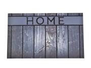 Πατάκι Χαλάκι εισόδου  με σχέδιο ξύλο και επιγραφή Home σε γκρι χρώμα,45x75 cm