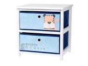 Παιδικό Ντουλάπι Αποθήκευσης παιχνιδιών και Αντικειμένων με 2 Συρτάρια, 34.5x10x42.5 cm Μπλε