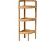 Aria Trade Γωνιακή Επιδαπέδια Ραφιέρα Μπάνιου Bamboo με 3 Ράφια 29x29x85cm 195 98162195