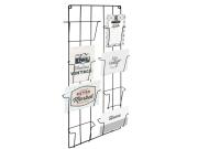 Μεταλλική Θήκη σταντ για 8 φωτογραφίες και κάρτες σε μαύρο χρώμα, 30x3.5x70 cm