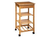 Bamboo Ξύλινο Τρόλεϊ Καρότσι κουζίνας ή Μπάνιου από Μπαμπού με ροδάκια, 37x37x76 cm