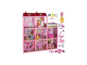 Σετ Κουκλόσπιτο 3 Ορόφων 23 τεμαχίων, 17x60x65 cm, Dollhouse